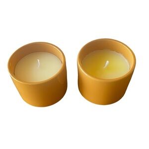 Two Beautiful Citronella Scented Gold Ceramic Candles. Great Condition!